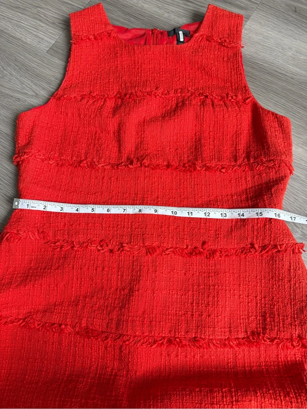 J.Crew Red Tweed Fringe Shift Dress | Size M/L / 10